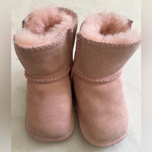 Ugg baby pink size small 2. Suede outer and shearling inner.